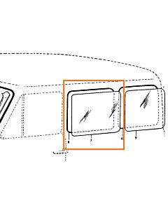 Volvo Cristal PV544+Duett frontal transparente (657268) Volvo repuesto no 1213296