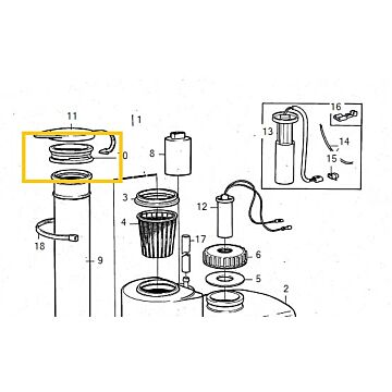 Hoes afdichtingsrubber ring ruitensproeier reservoir 740 760 940 960 V90 S90