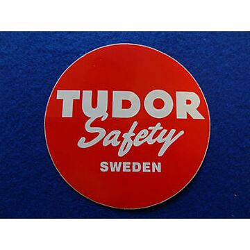Sticker inchTudor safety Swedeninch voor accu