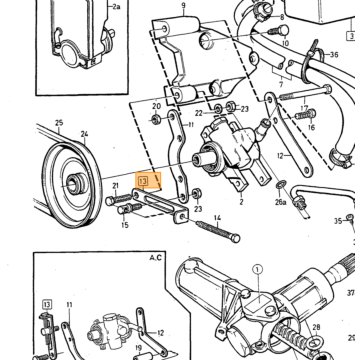 Brazo de ajuste de tornillo de dirección asistida para Volvo 240 740 940