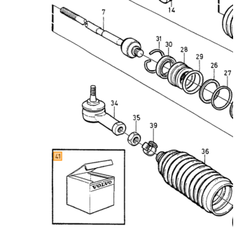 Hoes set  Stuur rechts Volvo 740 - 760 - 780 stuurhuis