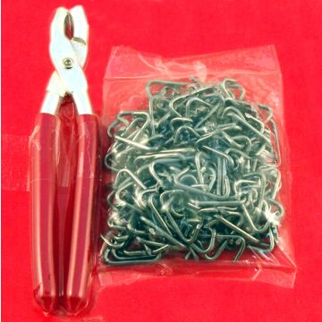 Gereedschap bekledingskrammentang met klemmen (set) - 150 clips 