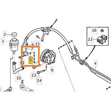 O-Ring Stuurbekrachtiging Hogedrukzijde Volvo S60 - V60 - XC60 - S80 - V70 - XC70
