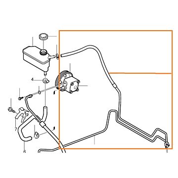 Retourleiding Stuurhuis stuurbekrachting 5 Cilinder Benzine en Diesel Volvo V70/S60/XC70