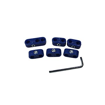 Bougiekabel bevestigingsset - Blauw - 5 dlg