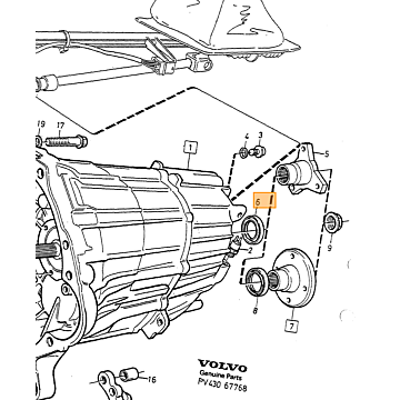 Keerring versnellingsbak M90 uitgaande  as940+960+S90+V90 850 V70 XC70