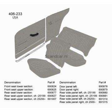 bekleding amazon 2 deurs zijpaneel cover rechtsachter grijs 408-235