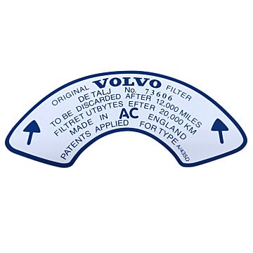 Sticker voor luchtfilter SU B18B B18D PV544 73606