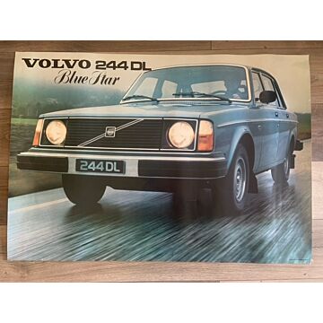 Póster Volvo 244 DL Blue Star, reproducción original, formato B1 70 x 100 cm