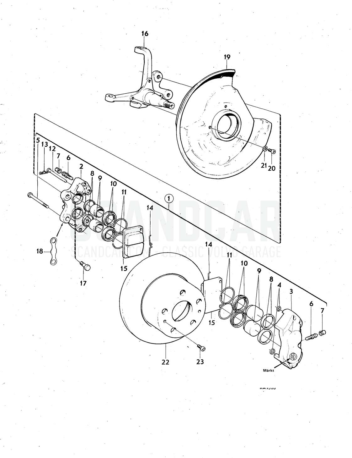 wheel brakes, Illustration Sats Kit - despiece, Otras piezas, Volvo serie 140 hasta 1972