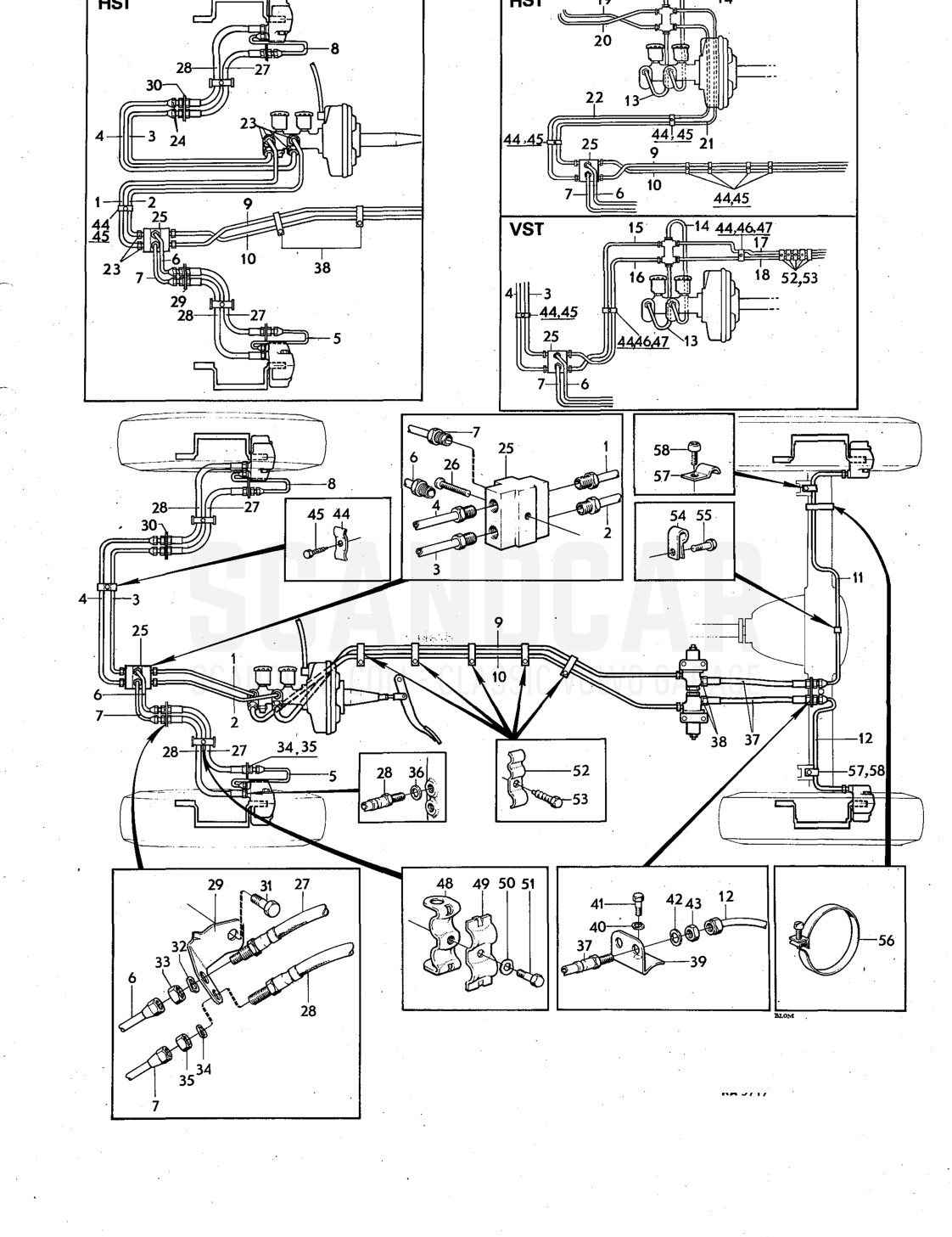 lines Illustration Sats Kit - despiece, Otras piezas, Volvo serie 140 hasta 1972