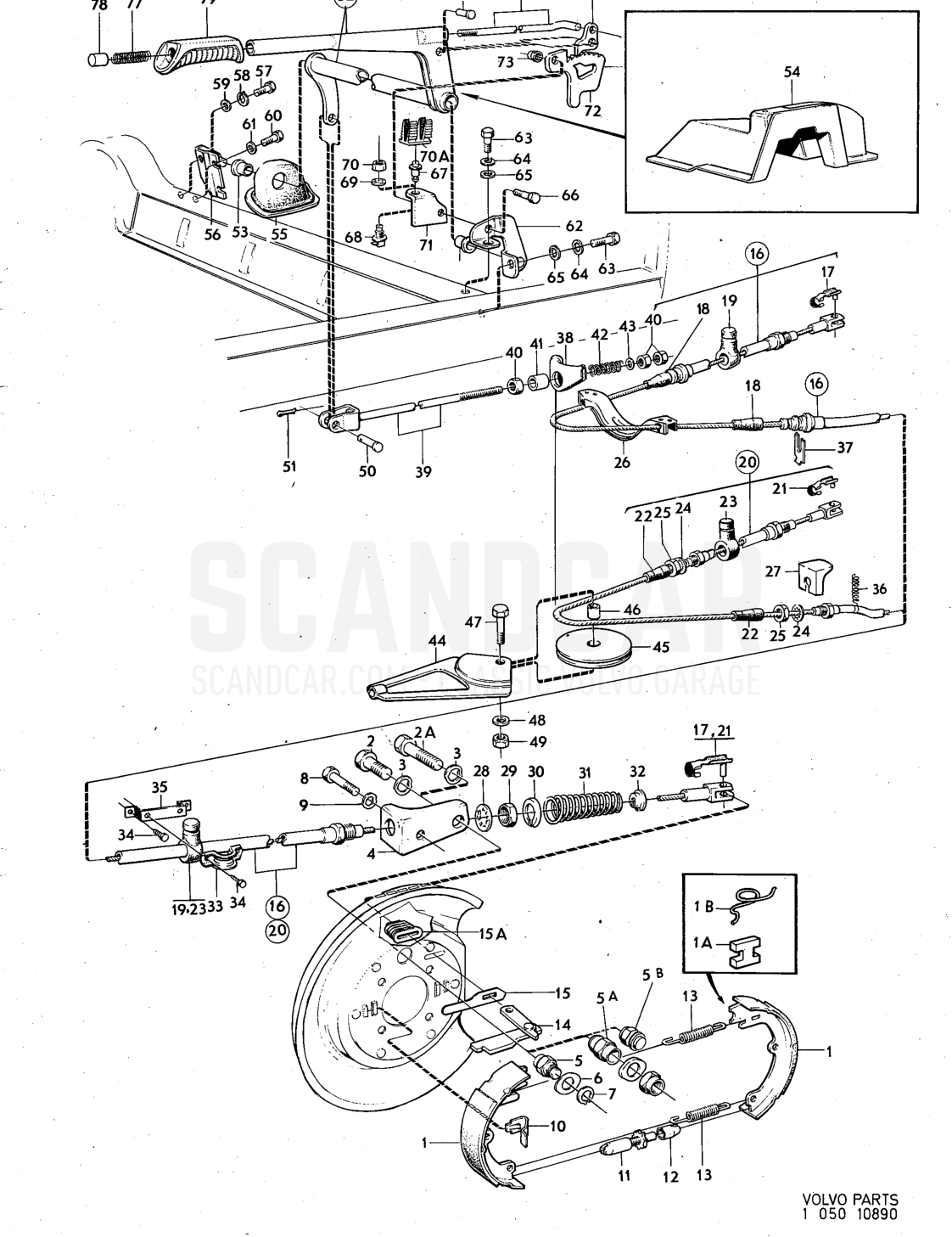brake Illustration Sats Kit - despiece, Otras piezas, Volvo serie 140 hasta 1972