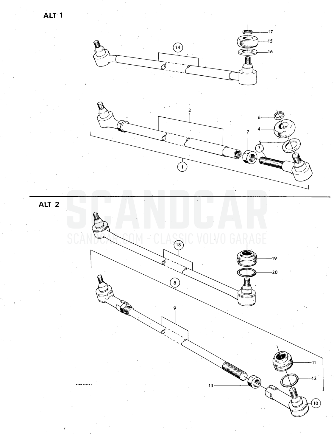 rad, steering rad Illustration Sats Kit - despiece, Otras piezas, Volvo serie 140 hasta 1972