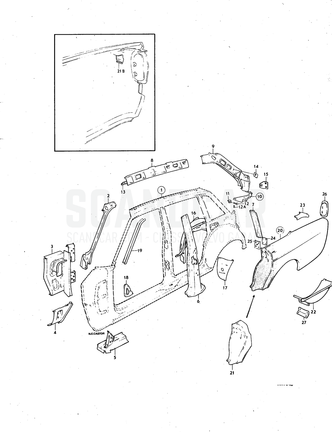ustration Sats Kit - despiece, Otras piezas, Volvo serie 140 hasta 1972