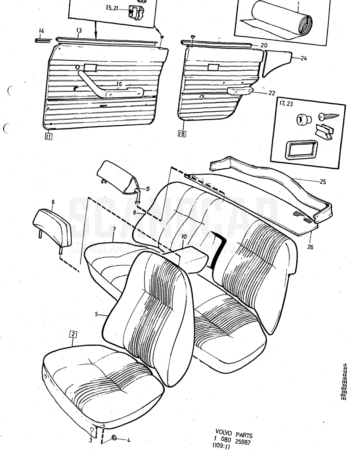 Illustration combination Sats Kit - despiece, Otras piezas, Volvo serie 140 hasta 1972