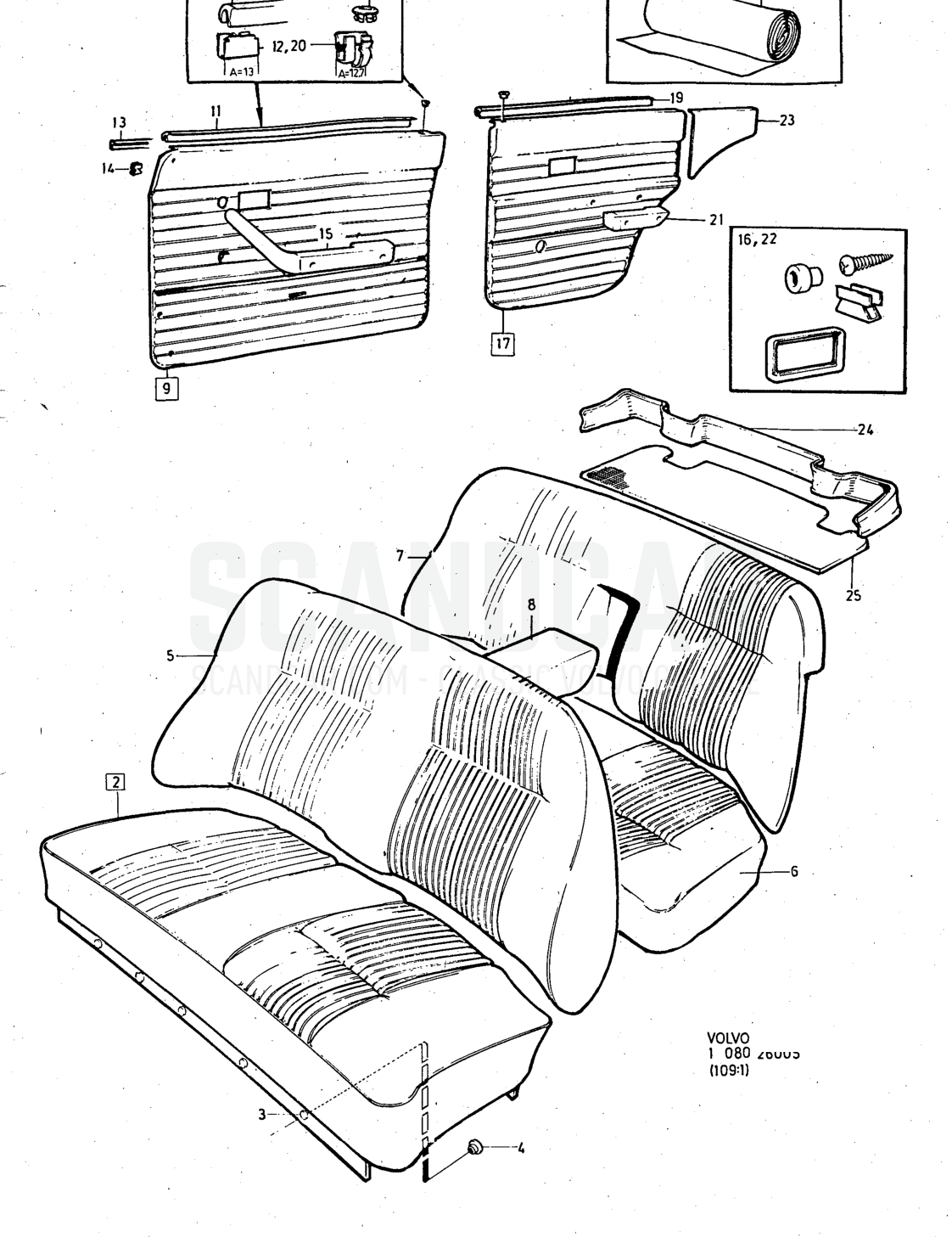 ustrati combination Sats Kit - despiece, Otras piezas, Volvo serie 140 hasta 1972