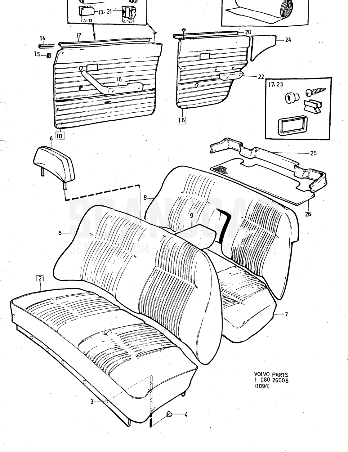 Illustration. combination Sats Kit - despiece, Otras piezas, Volvo serie 140 hasta 1972