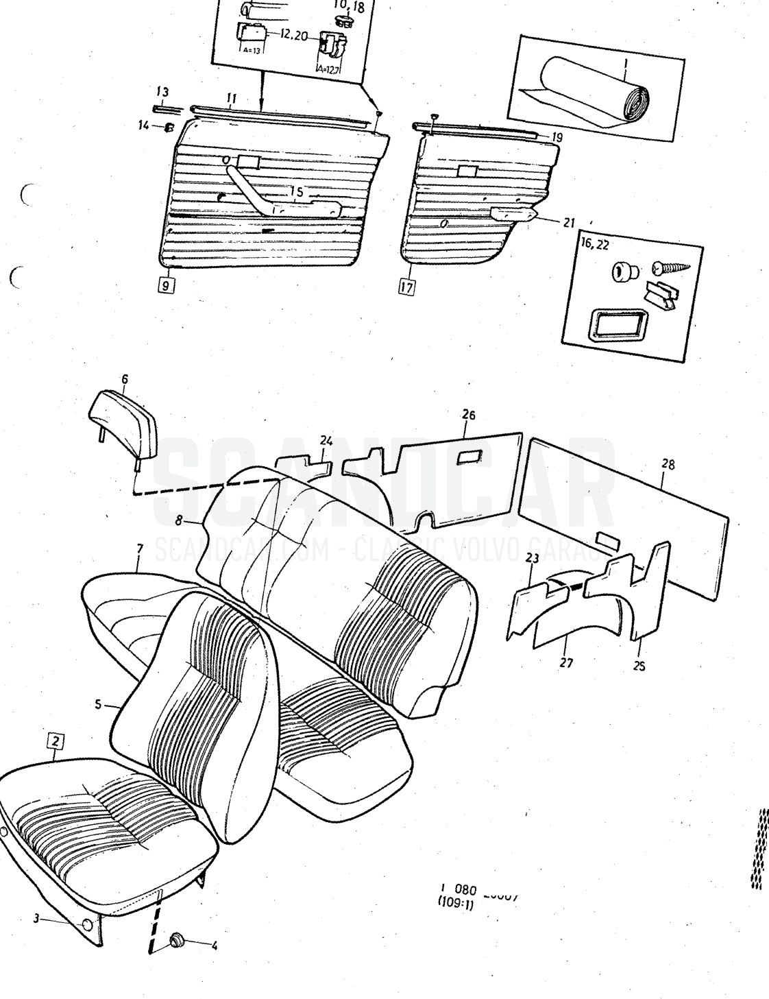 Illustration coinbination Sats Kit - despiece, Otras piezas, Volvo serie 140 hasta 1972