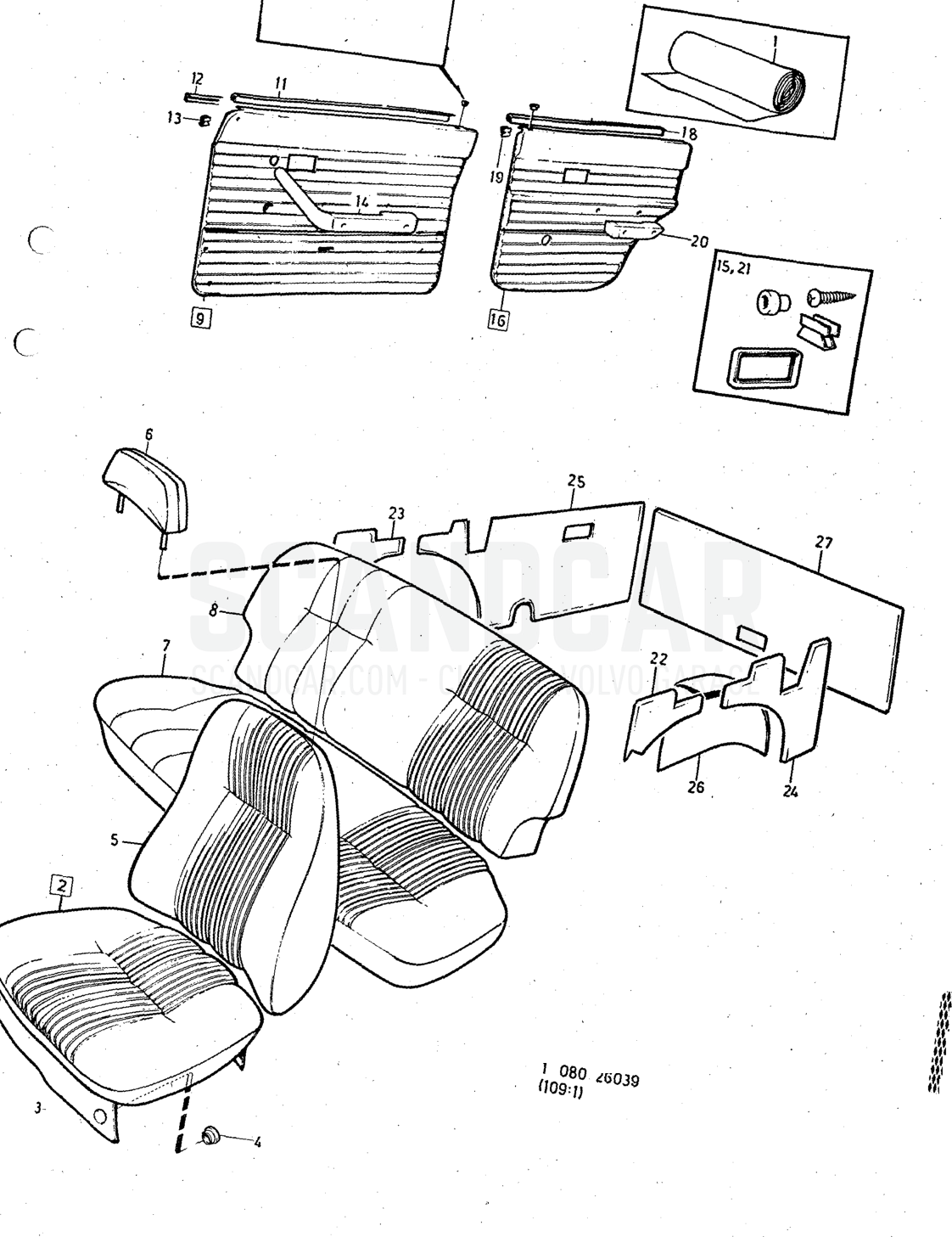 Illustration combination Sats Kit - despiece, Otras piezas, Volvo serie 140 hasta 1972