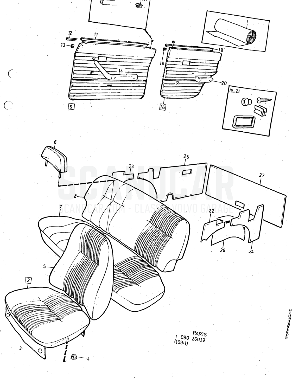 Illustration combination Sats Kit - despiece, Otras piezas, Volvo serie 140 hasta 1972