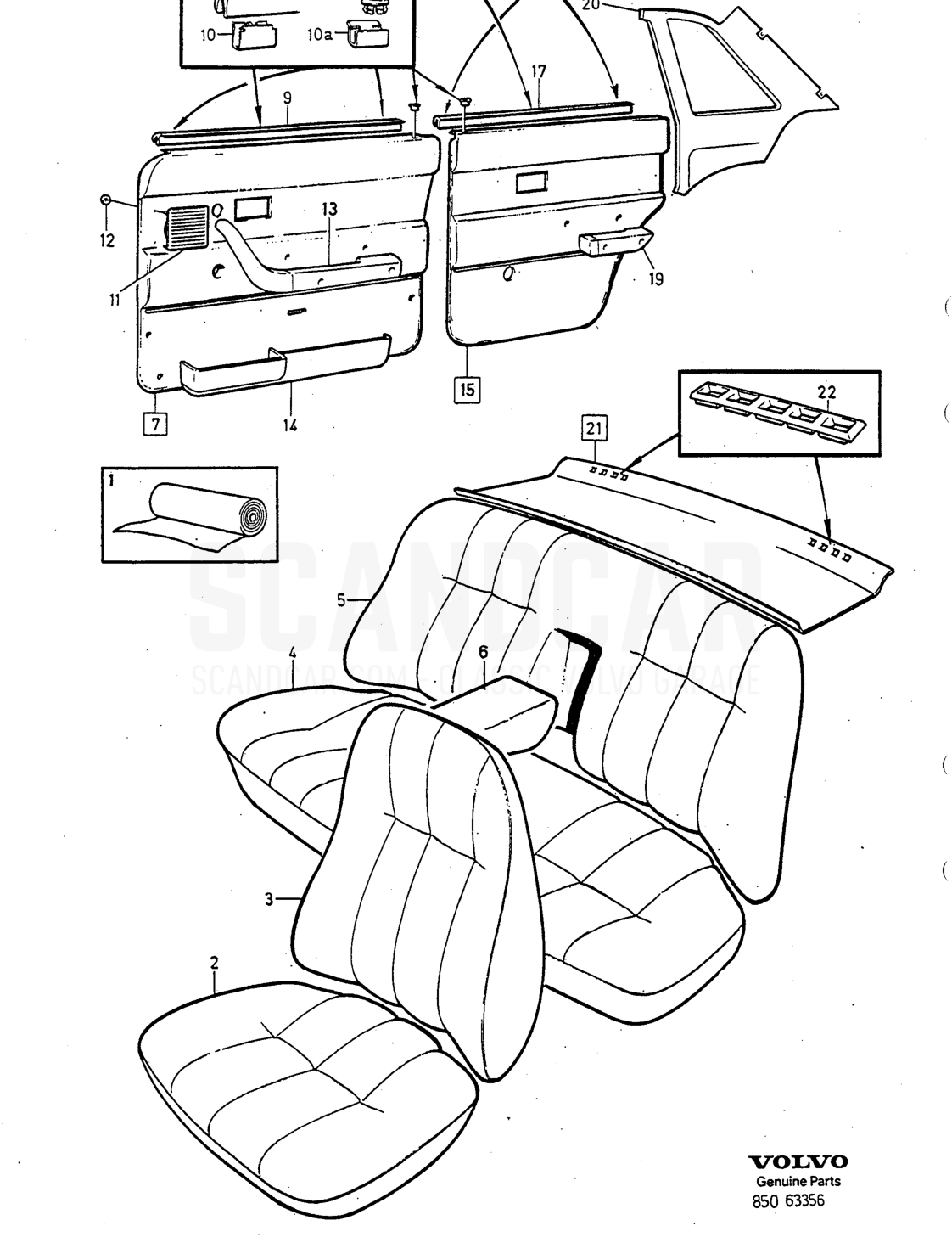Carrocería e interior, página 904 - despiece, Volvo serie 240 desde 1988