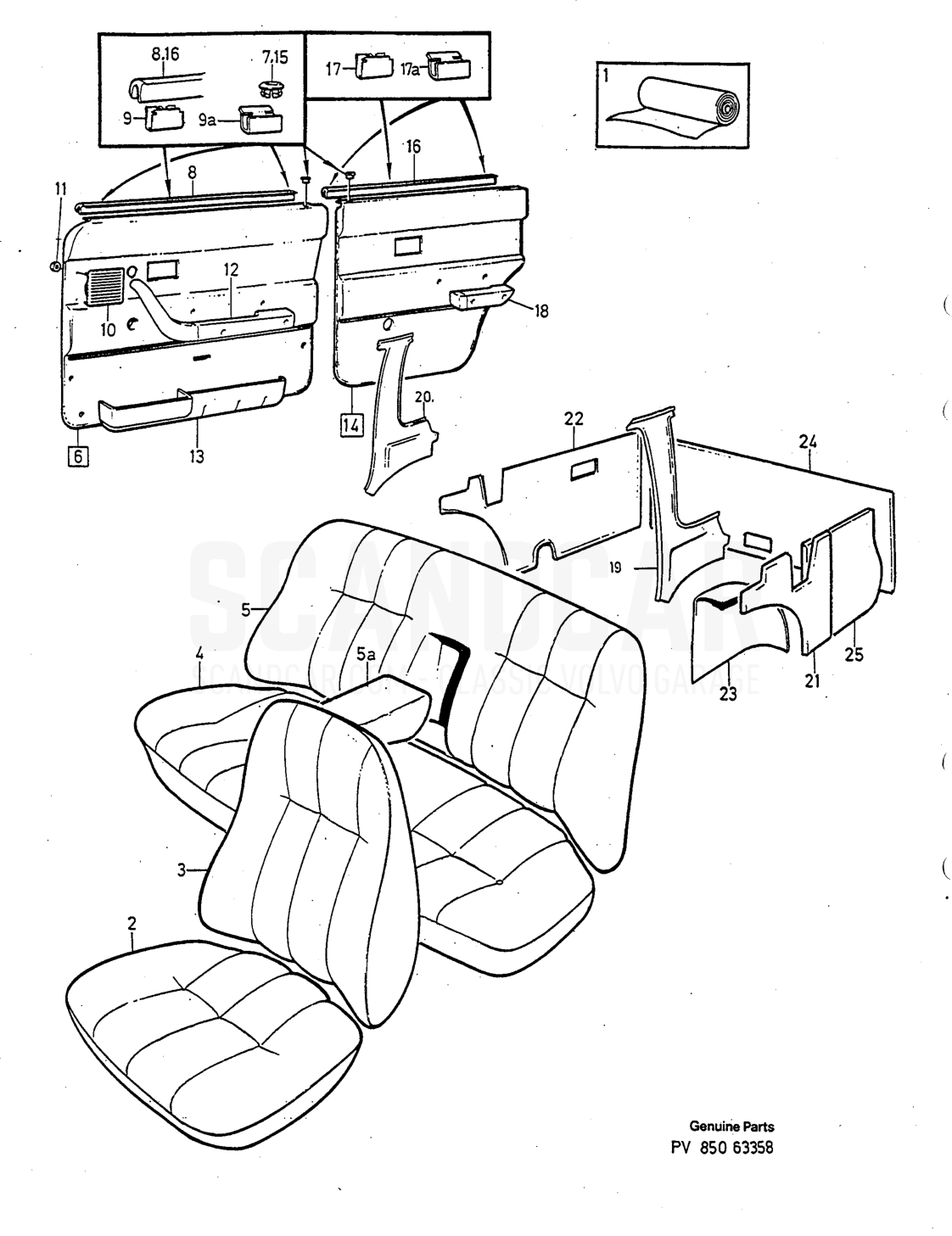 Carrocería e interior, página 910 - despiece, Volvo serie 240 desde 1988
