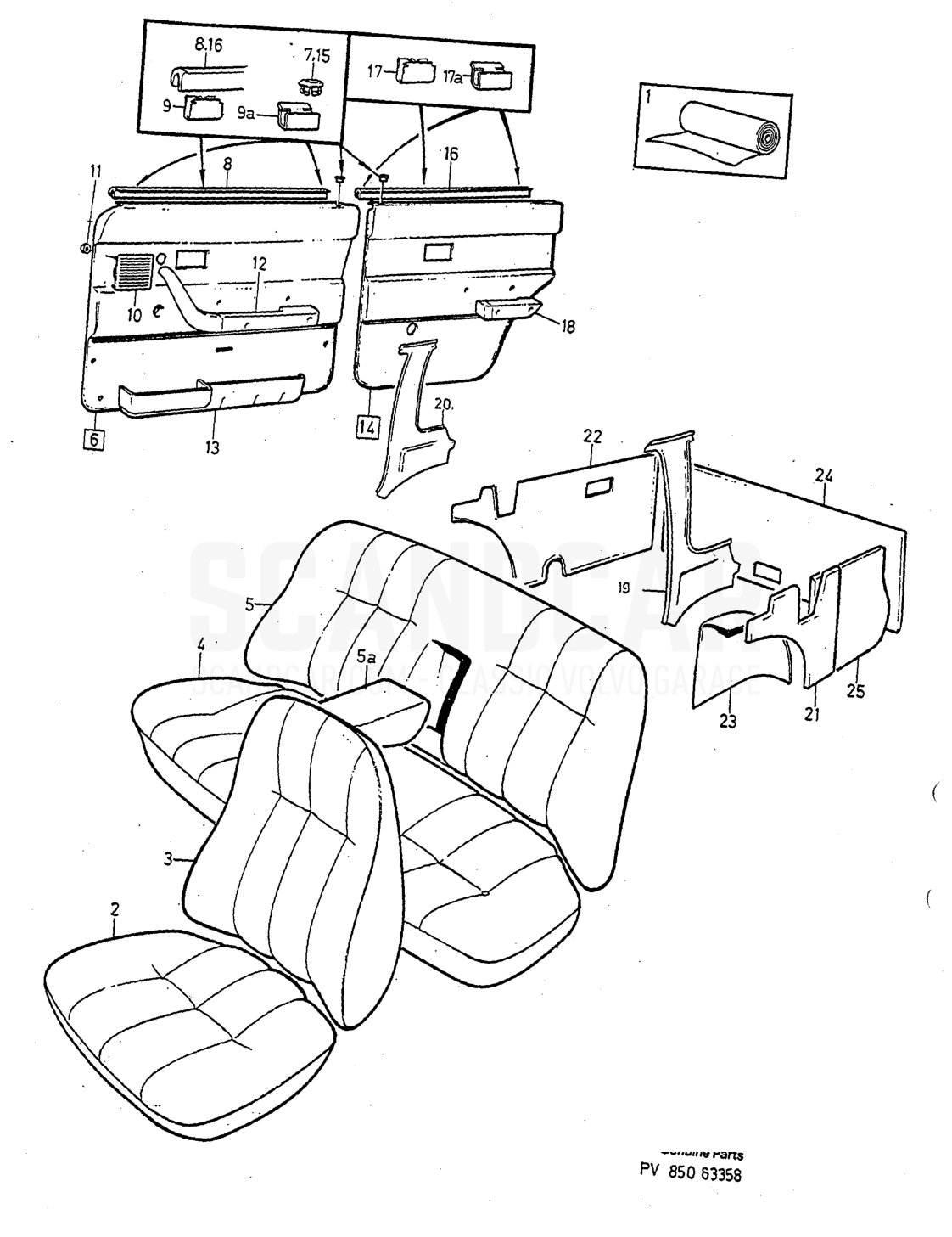 Carrocería e interior, página 914 - despiece, Volvo serie 240 desde 1988