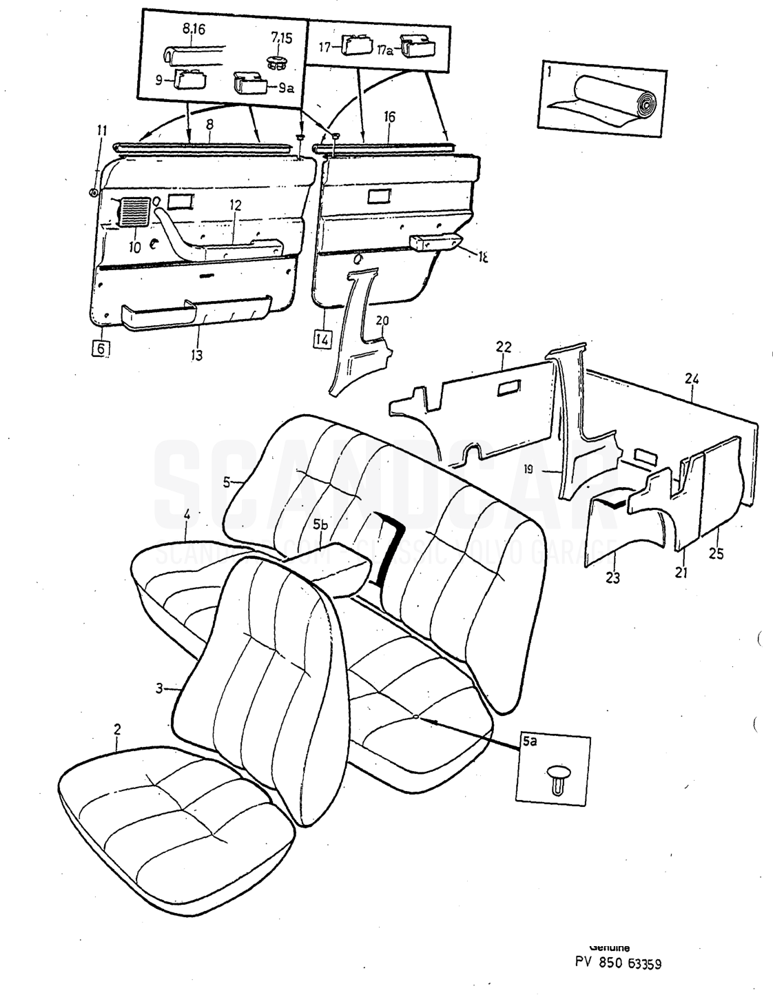 Carrocería e interior, página 934 - despiece, Volvo serie 240 desde 1988