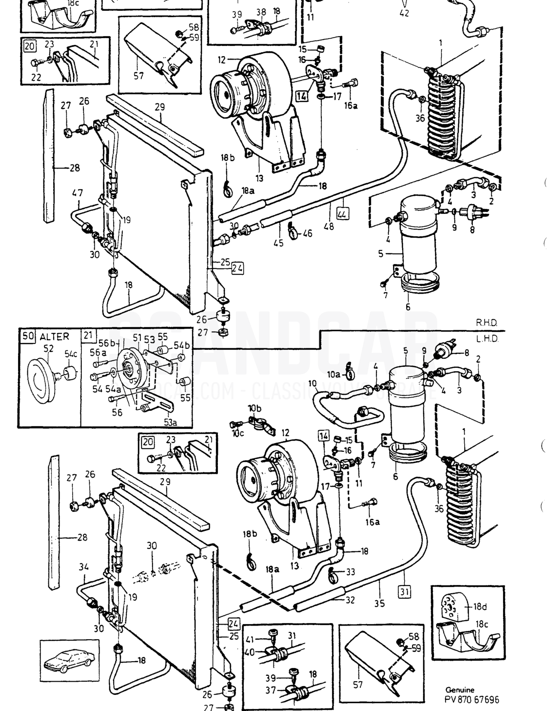 KLIMAANLAGE - despiece, Carrocería e interior, Volvo serie 740-760 hasta 1984