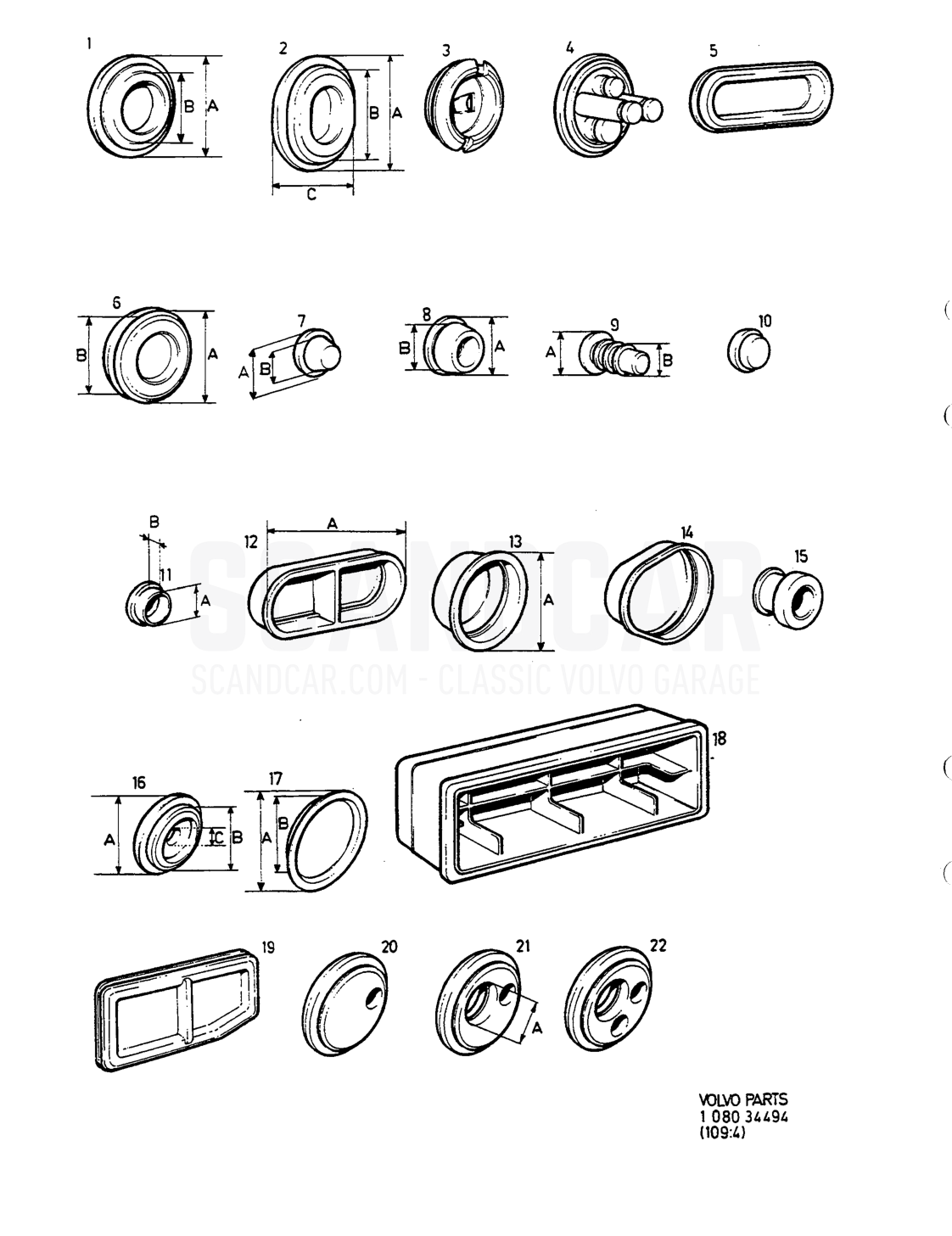 DICHTUNGSMATERIAL KAROSSERIE - despiece, Carrocería e interior, Volvo serie 740-760 hasta 1984
