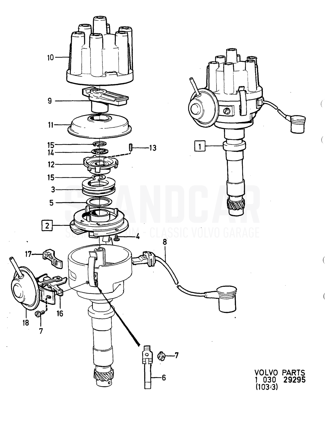 VERTEILER - despiece, Motor, Volvo serie 740-760 hasta 1984