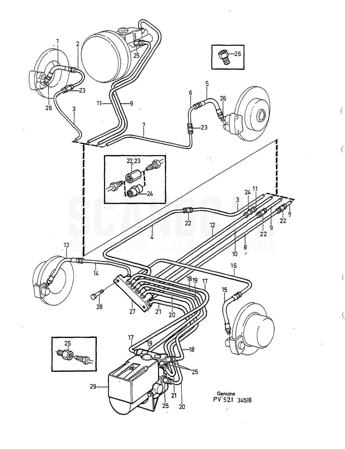 BREMSROHR MIT EINBAUTEILEN ABS - despiece, Frenos, Volvo serie 740-760 hasta 1984