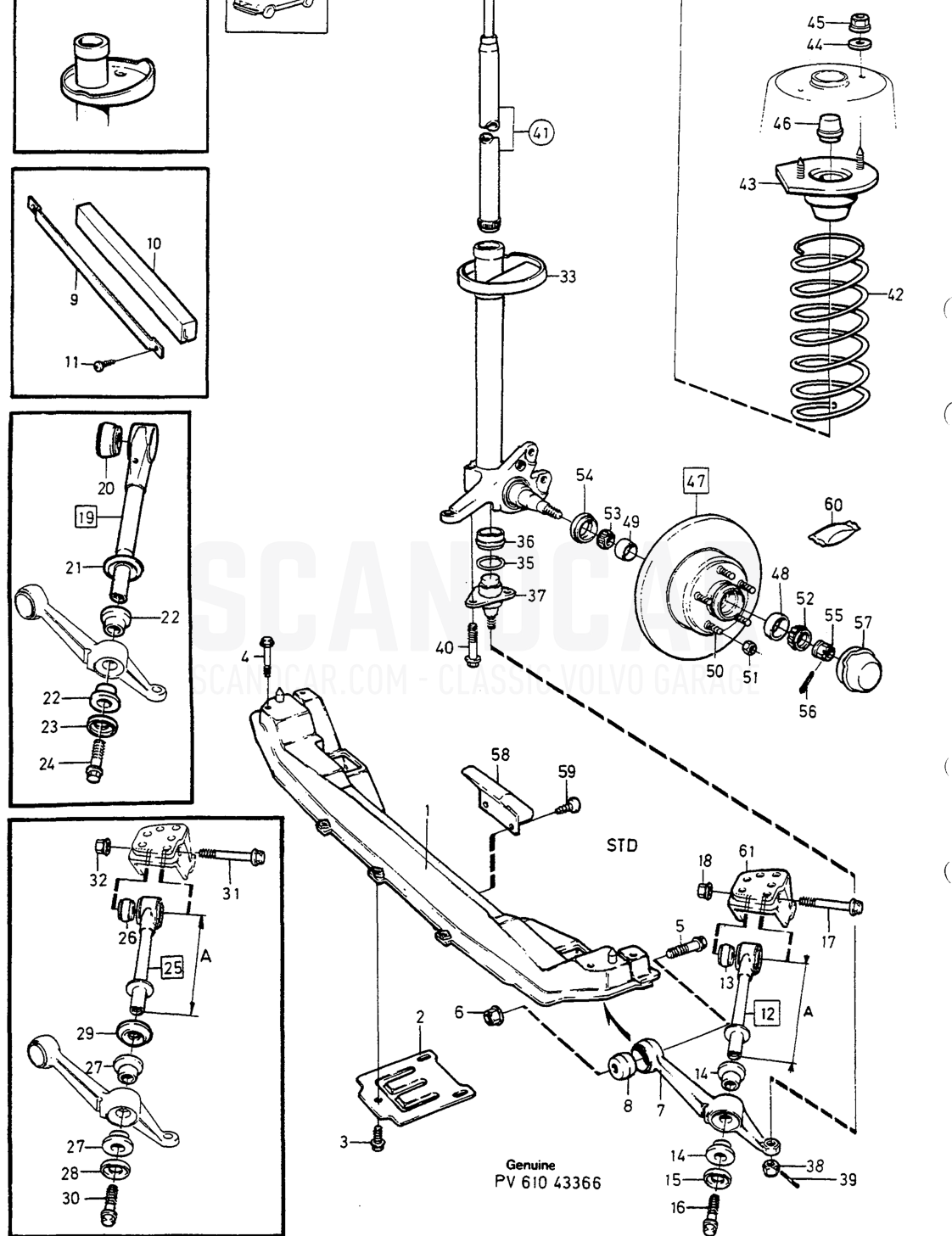 VORDERACHSE FEDERBEIN - despiece, Frenos, Volvo serie 740-760 hasta 1984