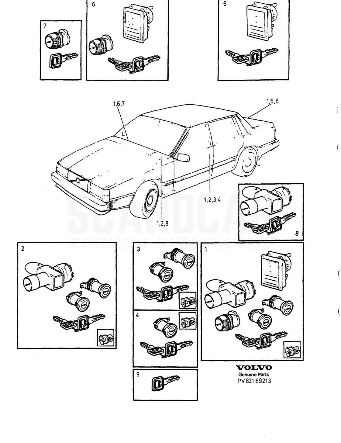 SCHLOSSÄTZE - despiece, Carrocería e interior, Volvo serie 740-760 hasta 1984