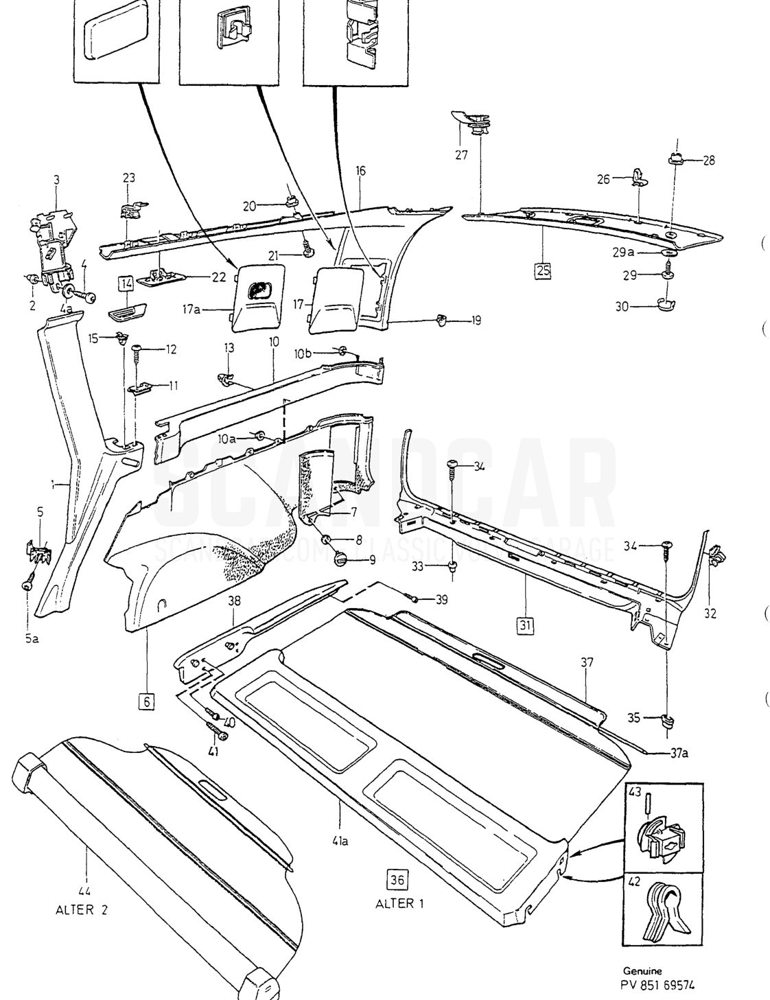 Carrocería e interior, página 1022 - despiece, Volvo serie 850