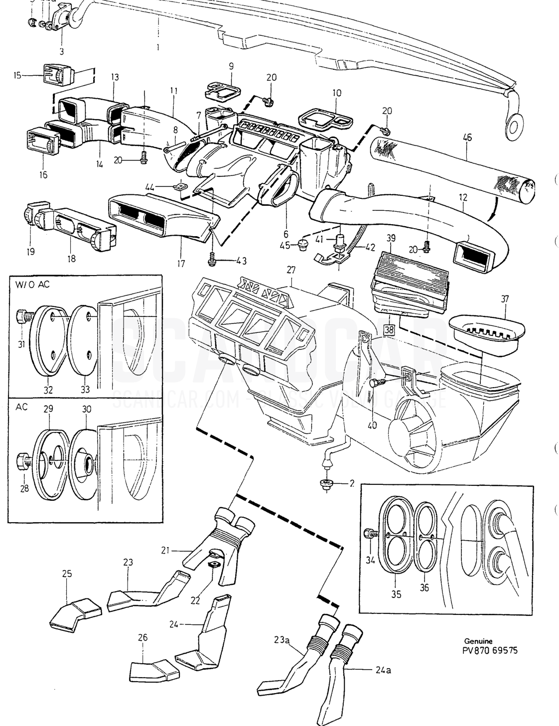 Carrocería e interior, página 1088 - despiece, Volvo serie 850