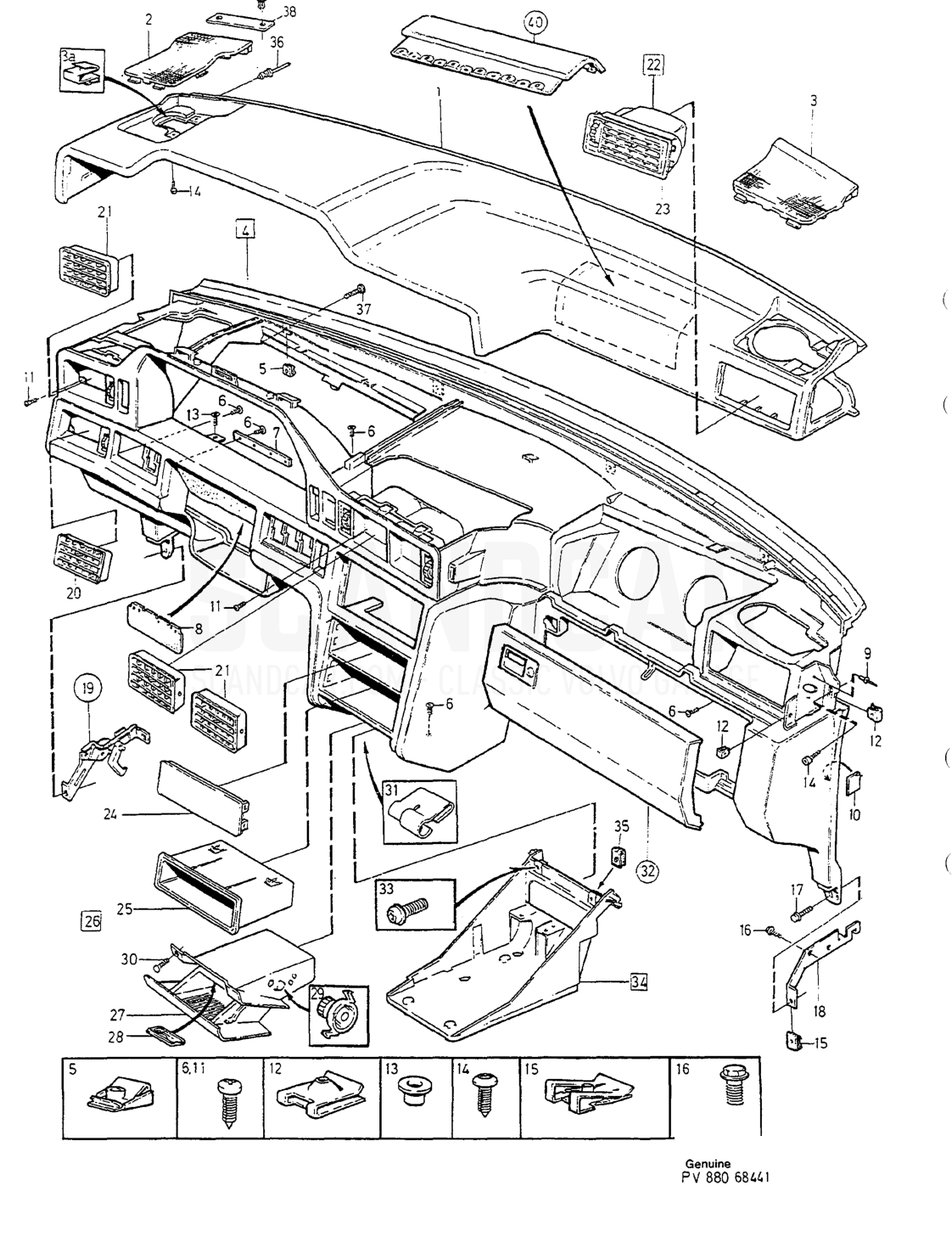 Carrocería e interior, página 1136 - despiece, Volvo serie 850