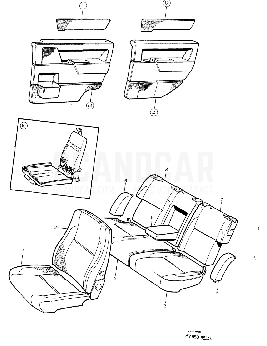 Carrocería e interior, página 916 - despiece, Volvo serie 850