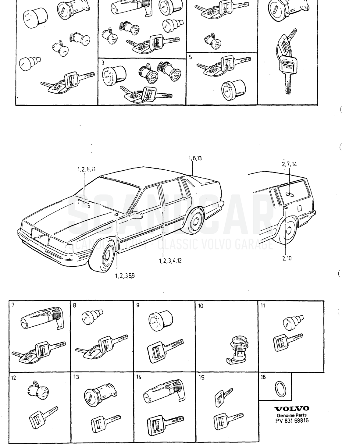 Carrocería e interior, página 1310 - despiece, Volvo serie 940-960 desde 1994