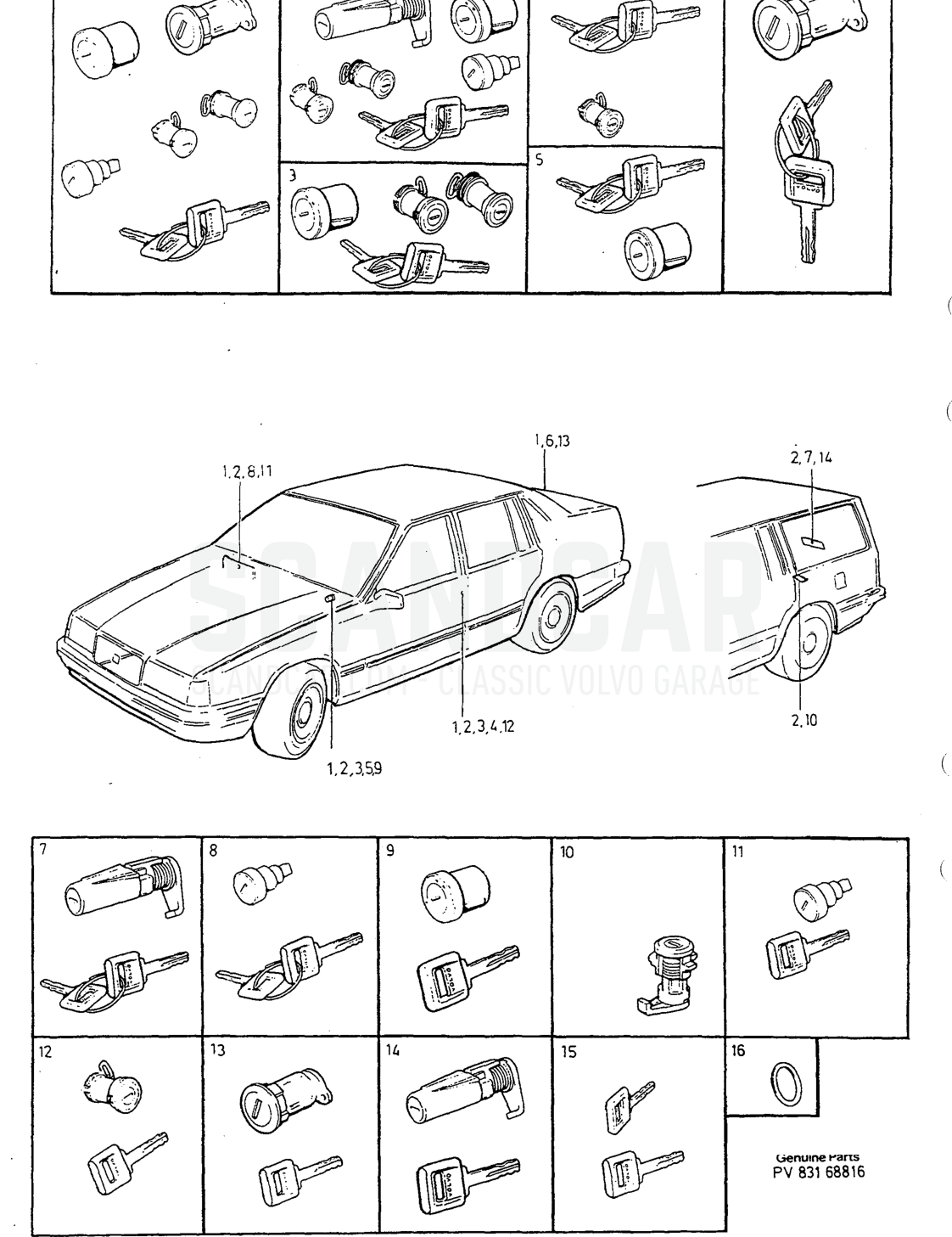 Carrocería e interior, página 1312 - despiece, Volvo serie 940-960 desde 1994