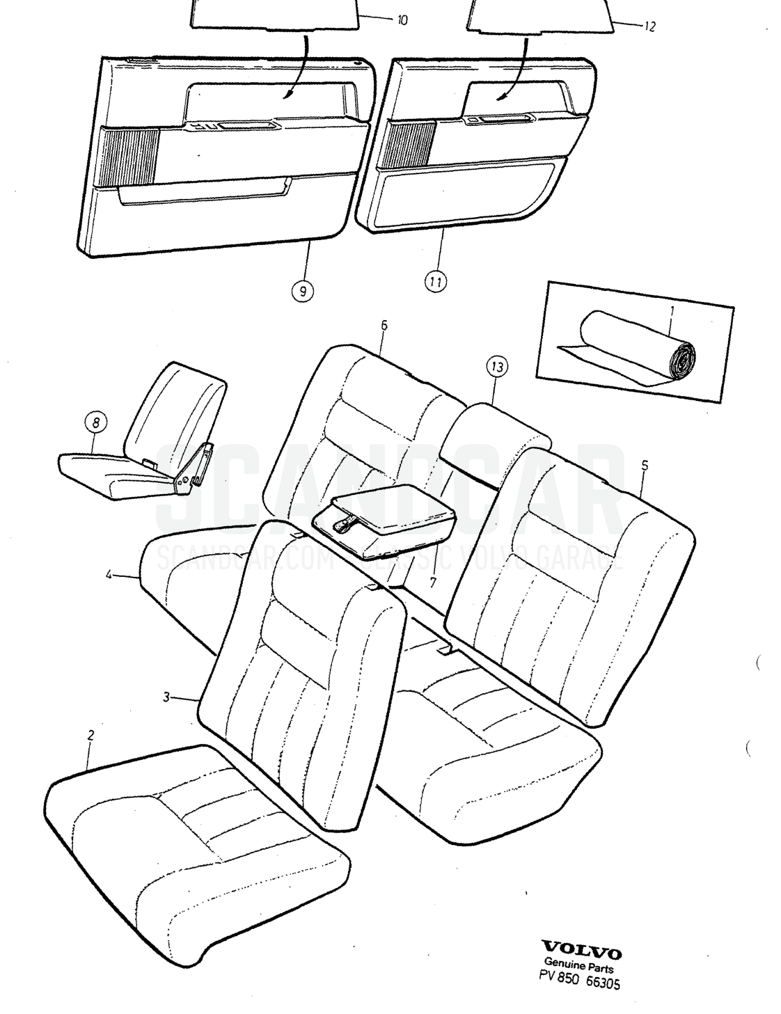 Carrocería e interior, página 1376 - despiece, Volvo serie 940-960 desde 1994