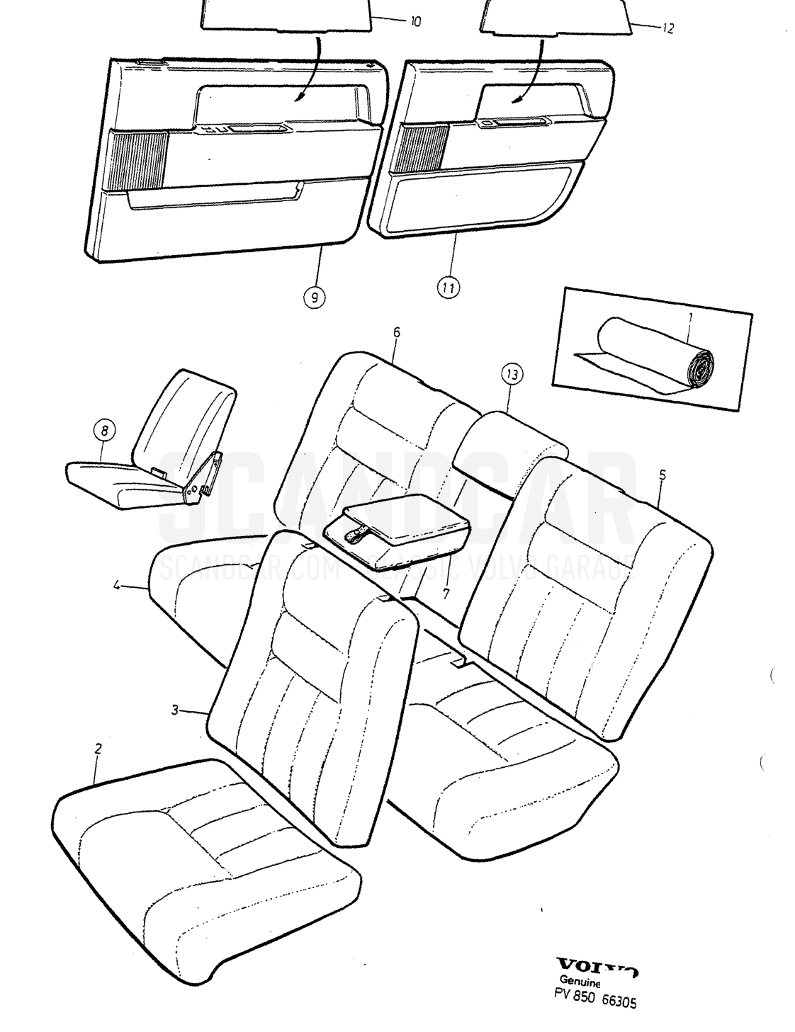 Carrocería e interior, página 1386 - despiece, Volvo serie 940-960 desde 1994