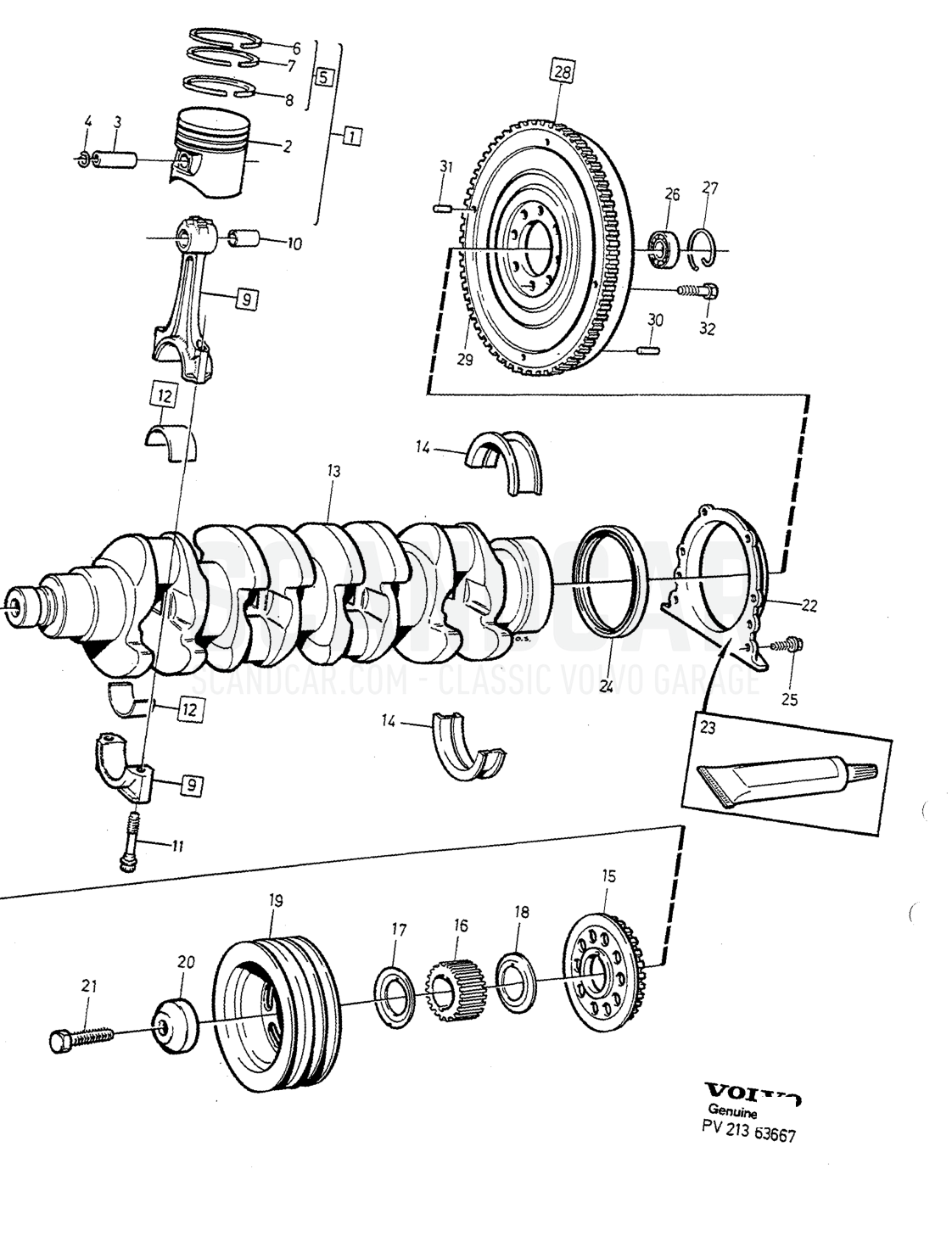 Motor, página 164 - despiece, Volvo serie 940-960 desde 1994