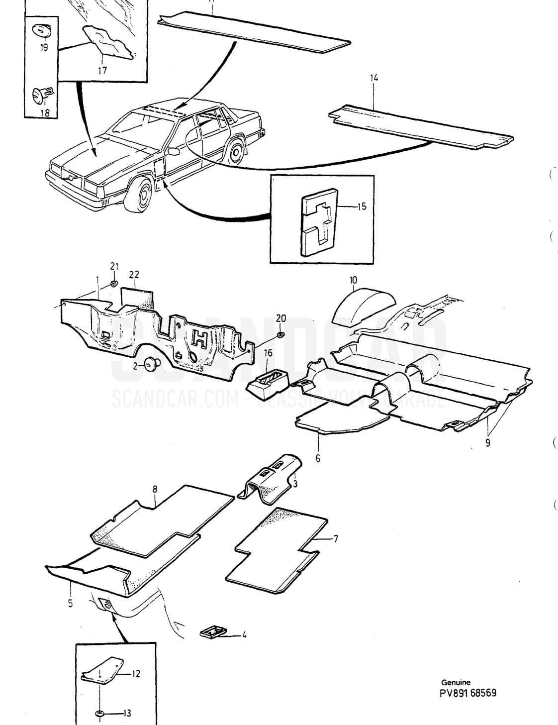Carrocería e interior, página 1924 - despiece, Volvo serie 940-960 desde 1994