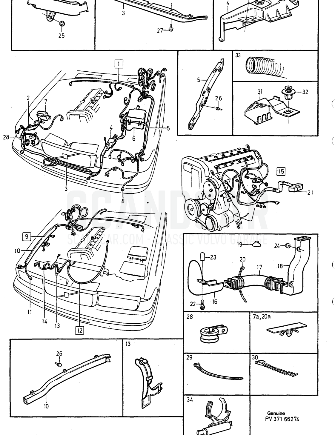 Sistema eléctrico, página 612 - despiece, Volvo serie 940-960 desde 1994