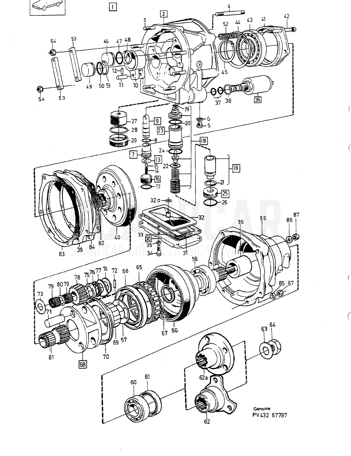 Transmisión, página 844 - despiece, Volvo serie 940-960 desde 1994