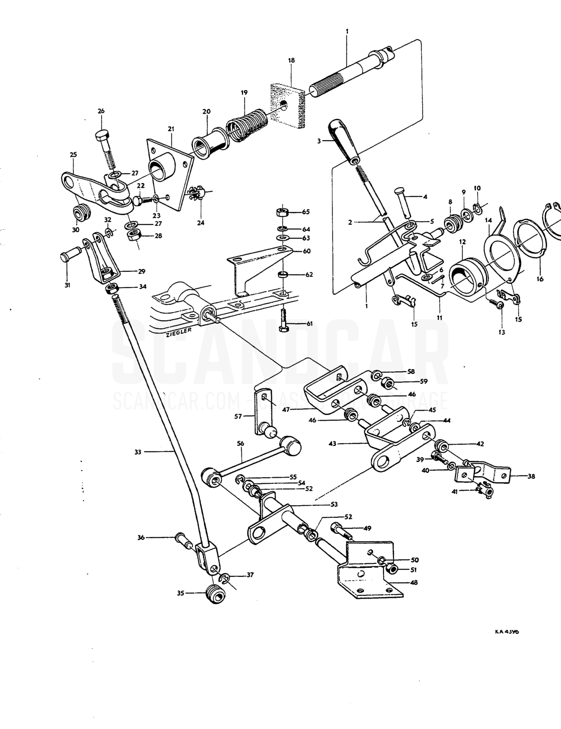 Prapeller shafts, center bearing - despiece, Transmisión - Eje trasero, Volvo Amazon B18