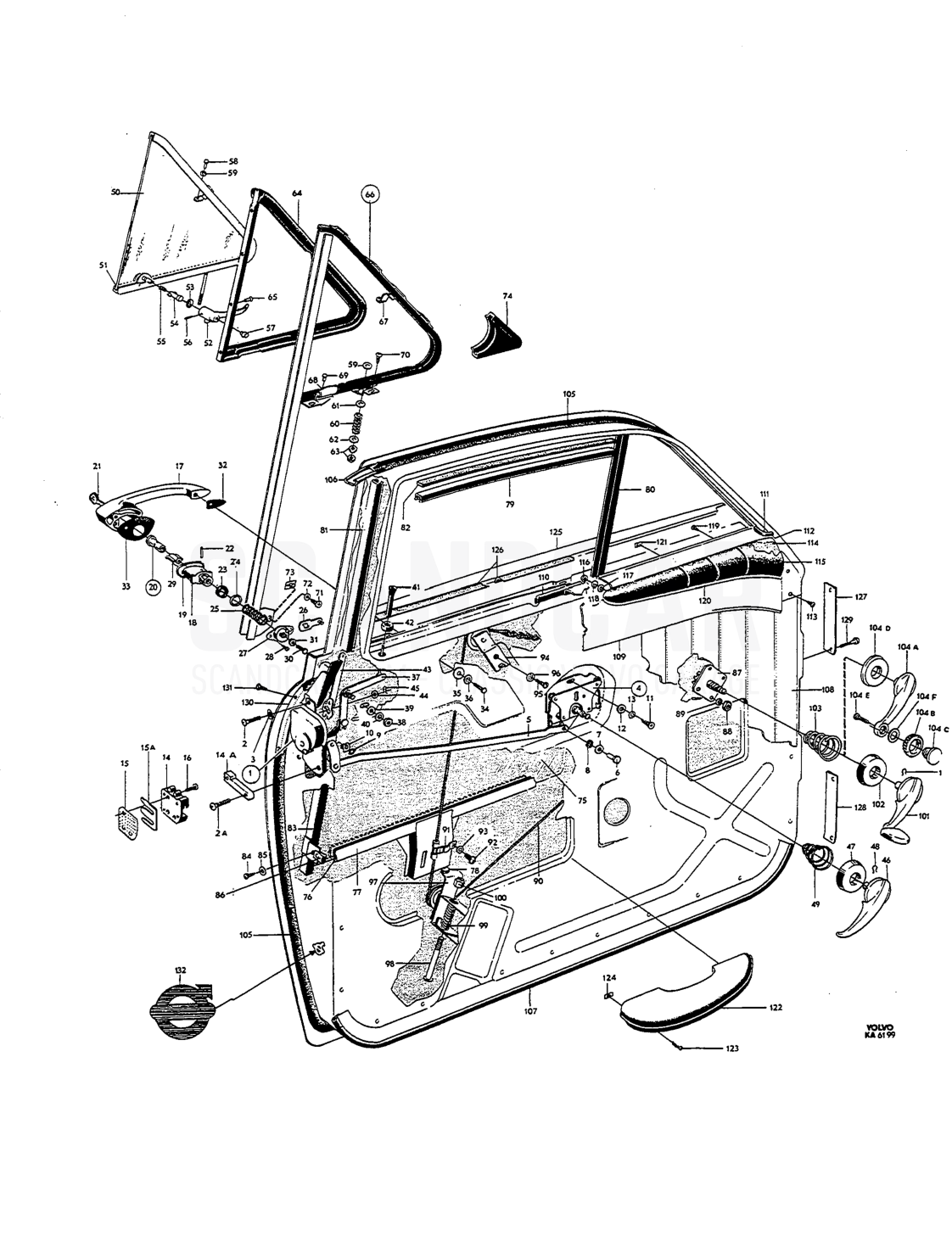 components, forward doors, components - despiece, Carrocería, Volvo Amazon B18