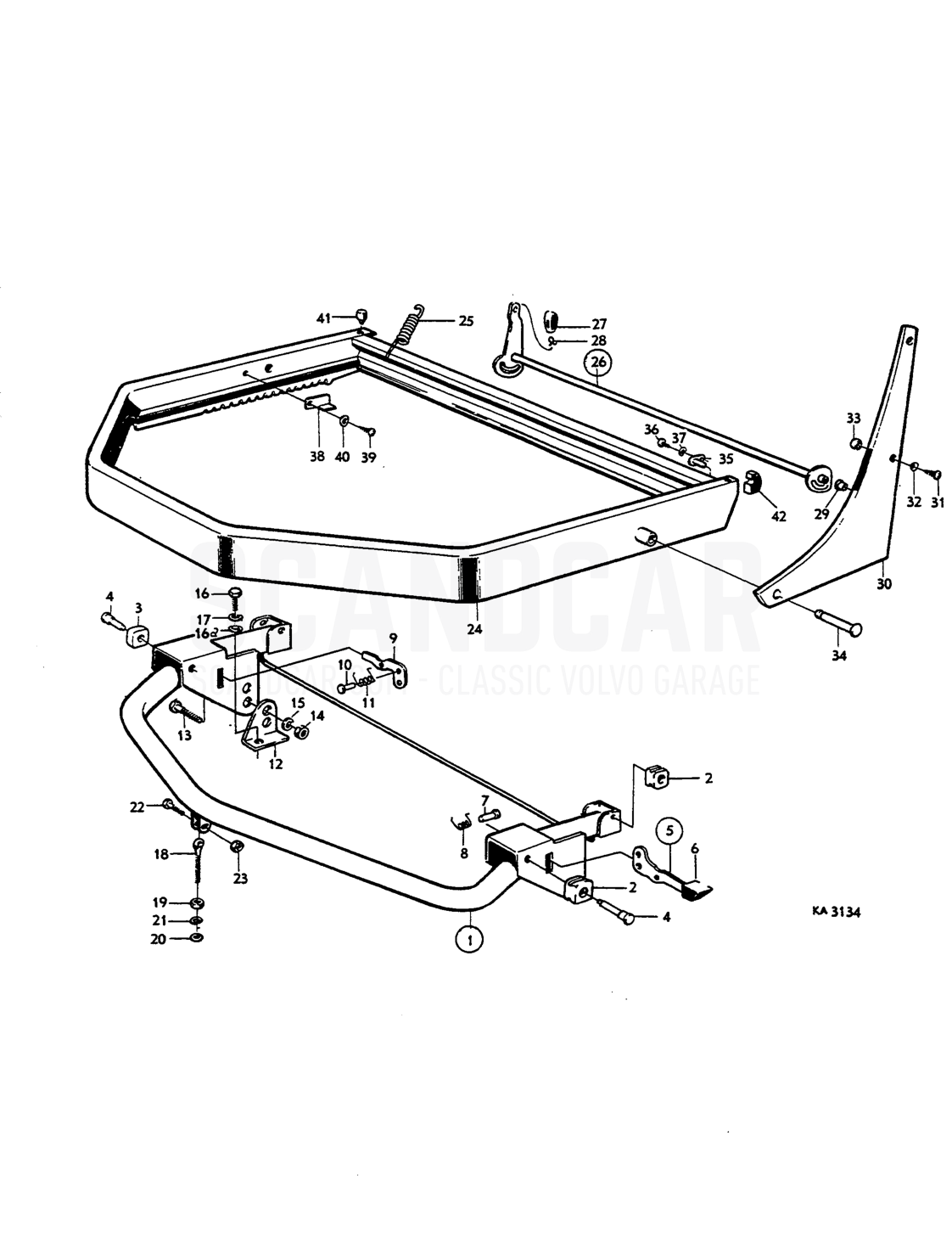 front seat mountings,int prod - despiece, Carrocería, Volvo Amazon B18