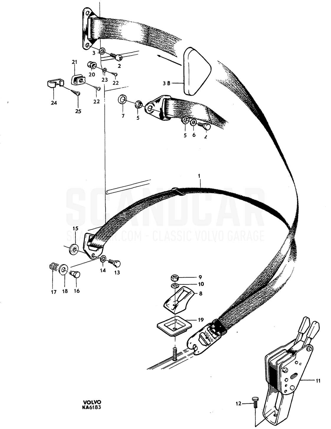 belts, front seat - despiece, Equipamiento diverso, Volvo Amazon B18